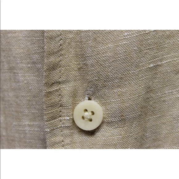 Springfield Men Linen Shirt XXL Brown Men Summer Beach - Picture 7 of 11